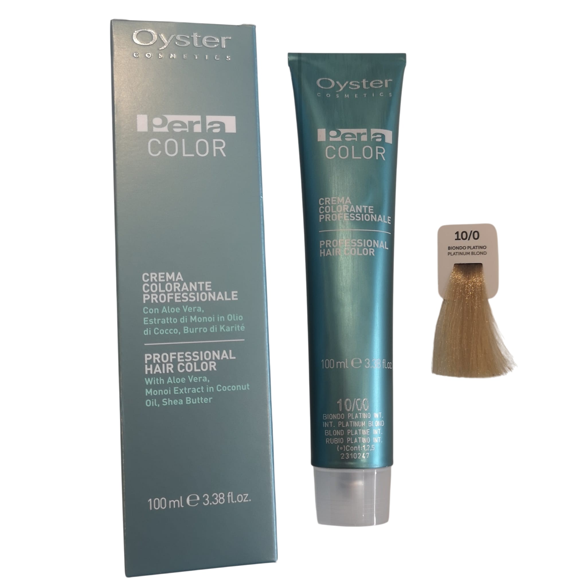 Colore Capelli Professionale N. 10/0 Biondo Platino Color Oyster Cosmetics 100ml
