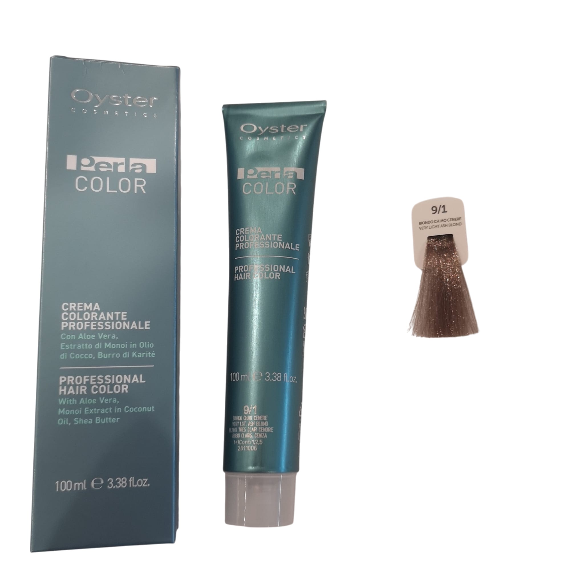 Colore Capelli Professionale N. 9/1 Biondo Chiaro Cenere Perla Color Oyster Cosmetics 100ml