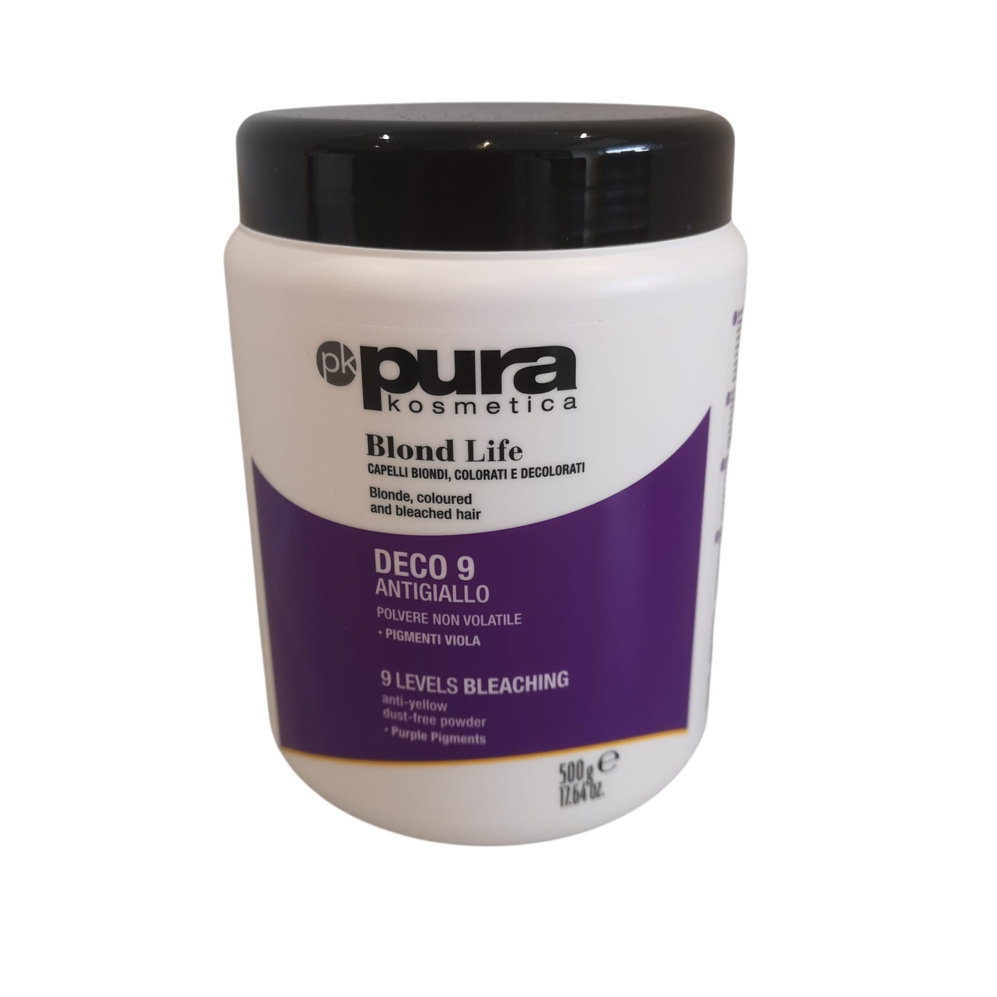 Polvere Decolorante Capelli Antigiallo9 Toni Blond Life Pura Oyster Cosmetics Vaso 500g