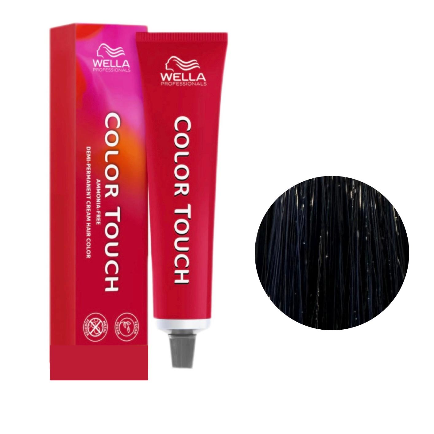 Colore Per Capelli Senza Ammoniaca Color Touch N. 2/8 Nero Blu Wella Professionals 60ml